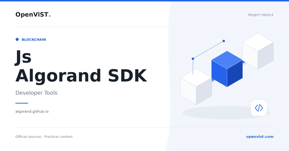 Js Algorand SDK — OpenViST project profile in Developer Tools.
