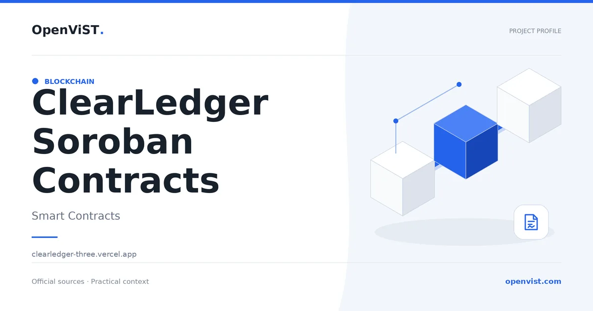 ClearLedger Soroban Contracts — OpenViST project profile in Smart Contracts.