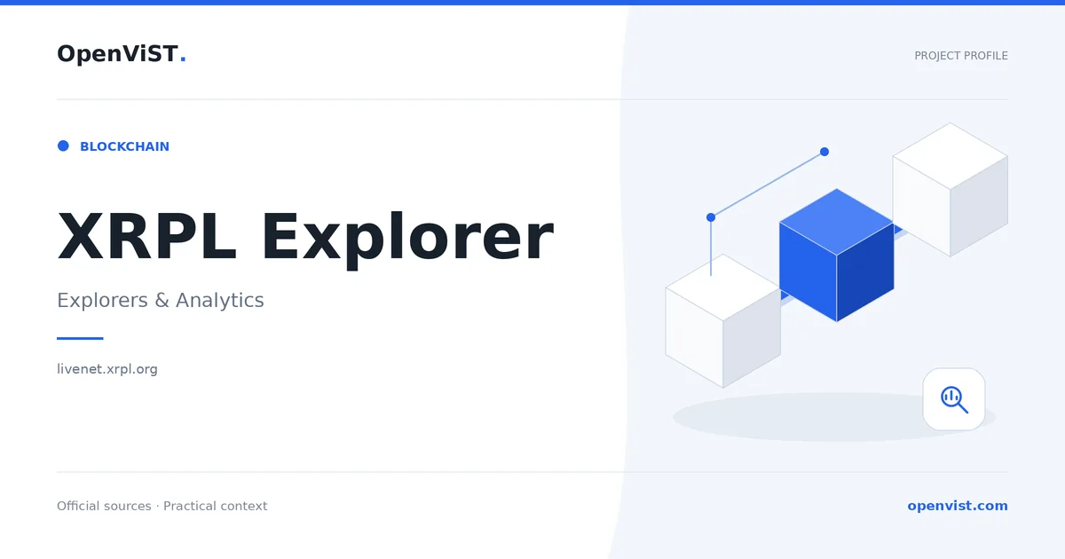 XRPL Explorer — OpenViST project profile in Explorers & Analytics.