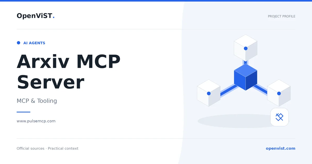Arxiv MCP Server — OpenViST project profile in MCP & Tooling.