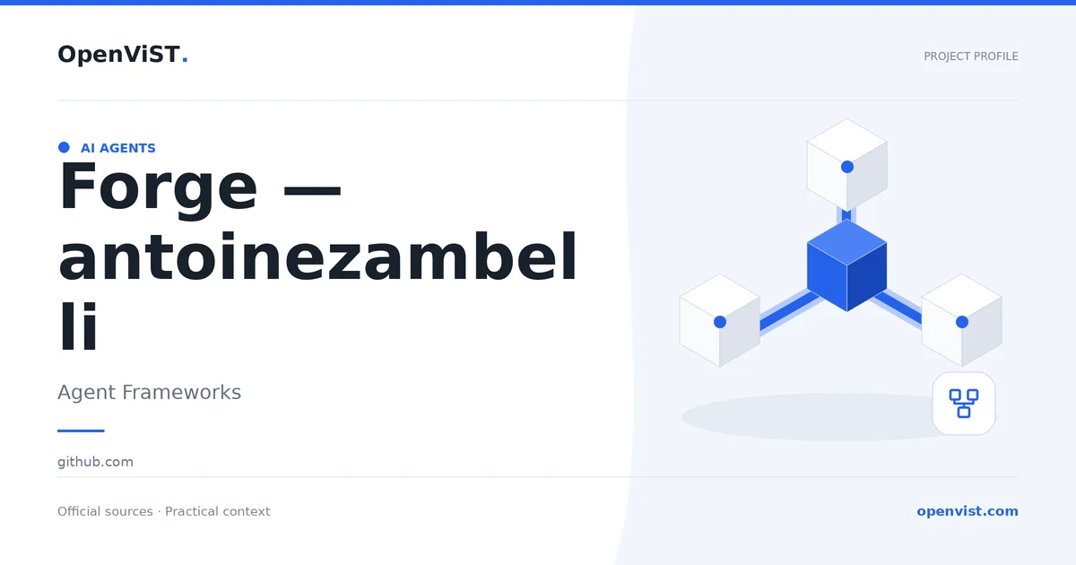 Forge — antoinezambelli — OpenViST project profile in Agent Frameworks.