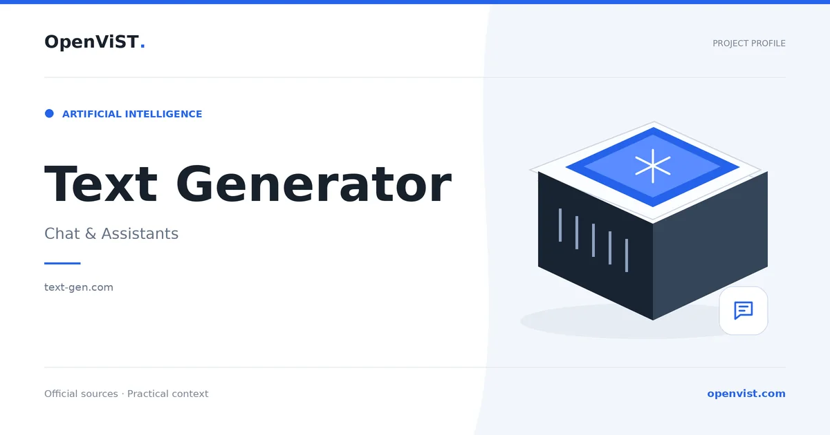 Text Generator — OpenViST project profile in Chat & Assistants.