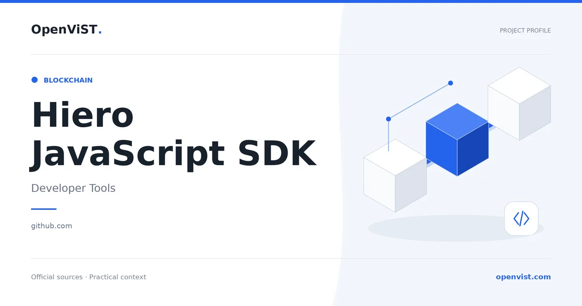 Hiero JavaScript SDK — OpenViST project profile in Developer Tools.