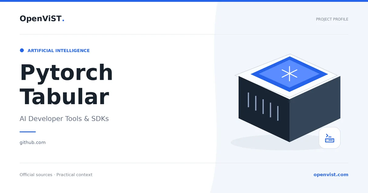 Pytorch Tabular — OpenViST project profile in AI Developer Tools & SDKs.