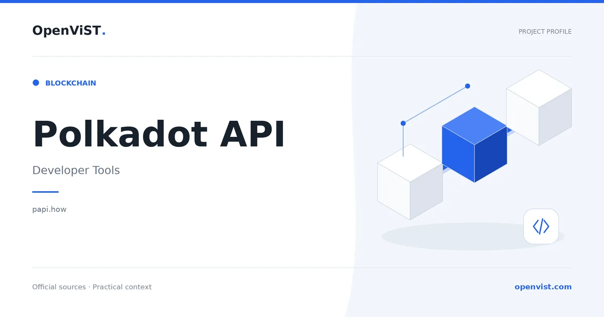 Polkadot API — OpenViST project profile in Developer Tools.