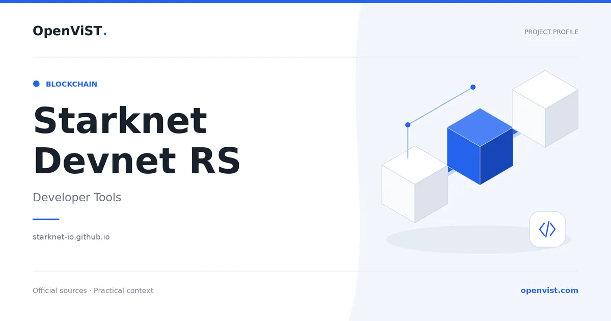 Starknet Devnet RS — OpenViST project profile in Developer Tools.