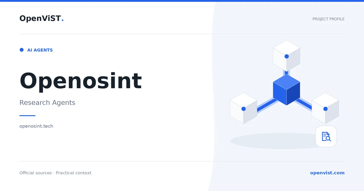 Openosint — OpenViST project profile in Research Agents.