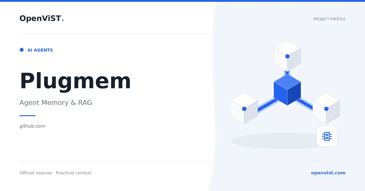 Plugmem — OpenViST project profile in Agent Memory & RAG.