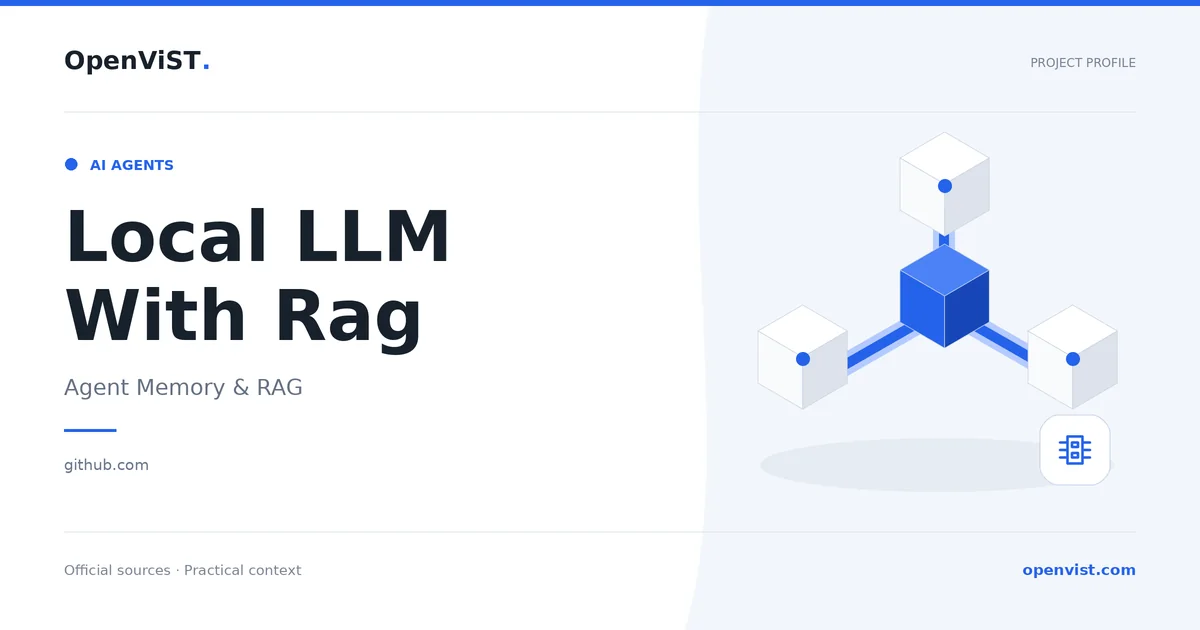 Local LLM With Rag — OpenViST project profile in Agent Memory & RAG.