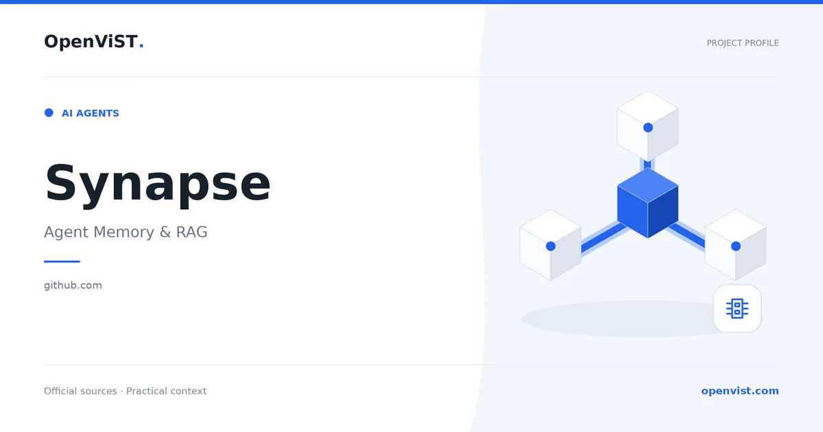 Synapse — OpenViST project profile in Agent Memory & RAG.