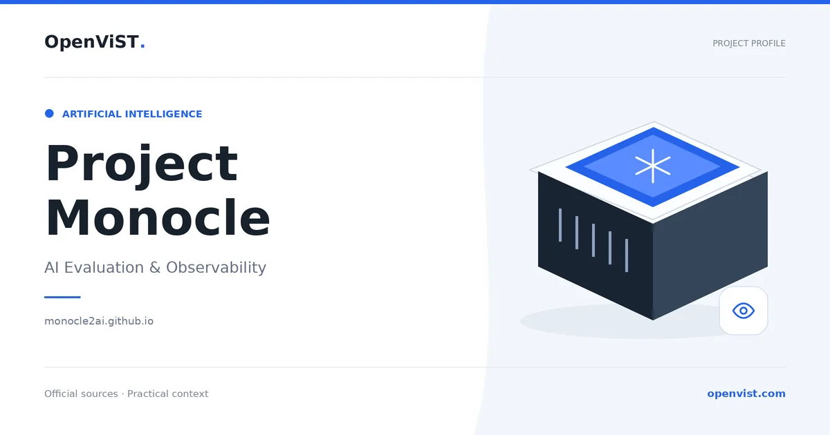 Project Monocle — OpenViST project profile in AI Evaluation & Observability.