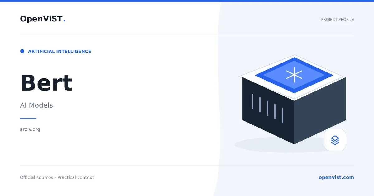 Bert — OpenViST project profile in AI Models.