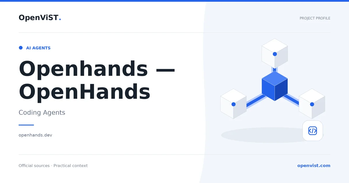 Openhands — OpenHands — OpenViST project profile in Coding Agents.