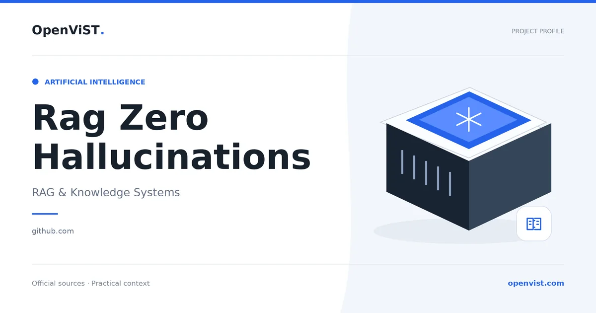 Rag Zero Hallucinations — OpenViST project profile in RAG & Knowledge Systems.