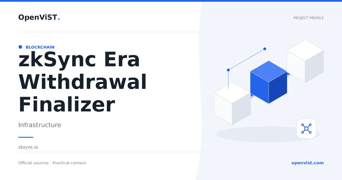 zkSync Era Withdrawal Finalizer — OpenViST project profile in Infrastructure.