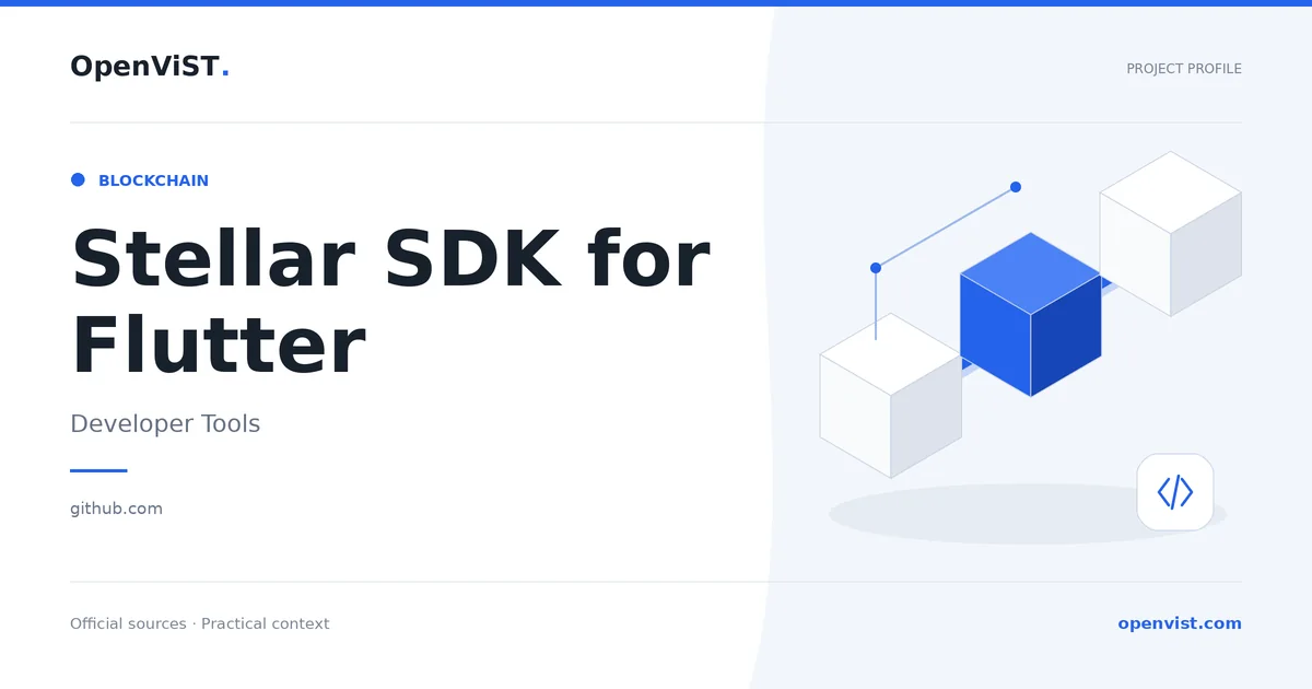Stellar SDK for Flutter — OpenViST project profile in Developer Tools.