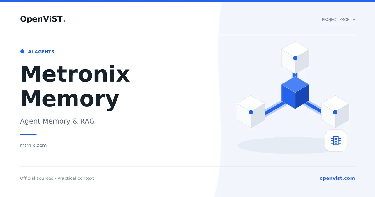 Metronix Memory — OpenViST project profile in Agent Memory & RAG.