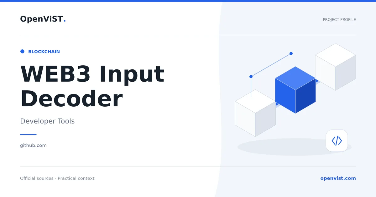 WEB3 Input Decoder — OpenViST project profile in Developer Tools.