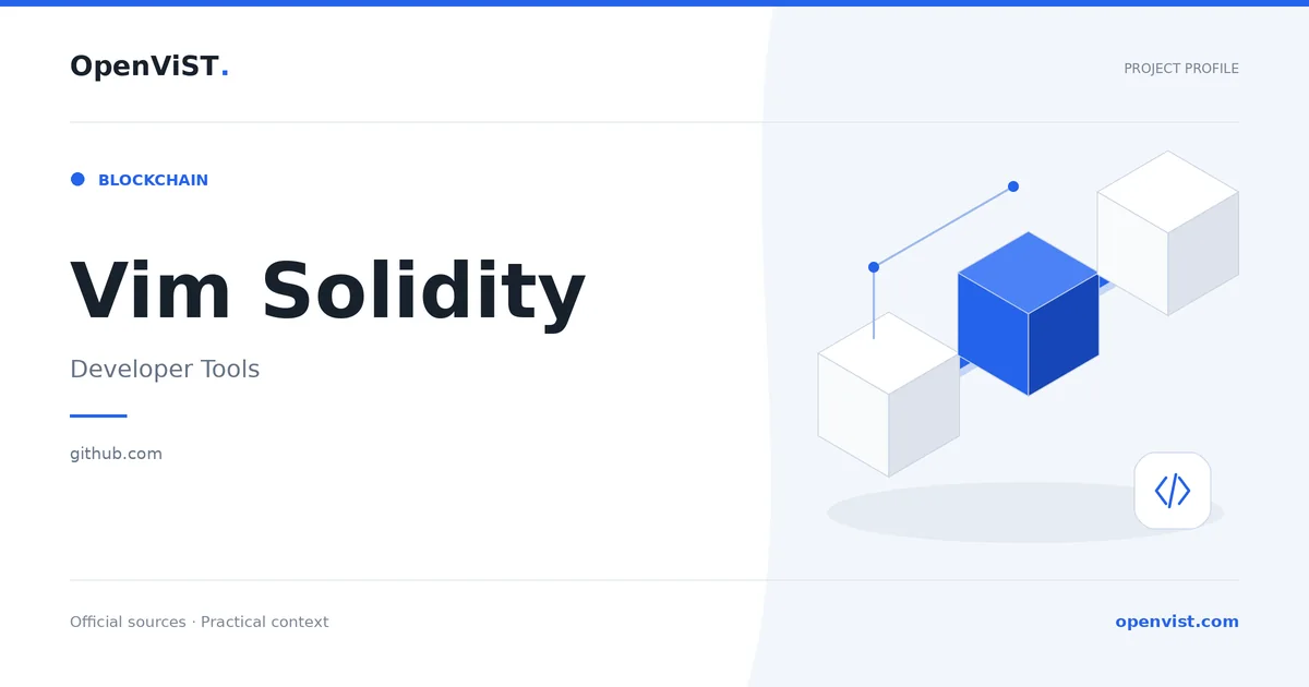 Vim Solidity — OpenViST project profile in Developer Tools.