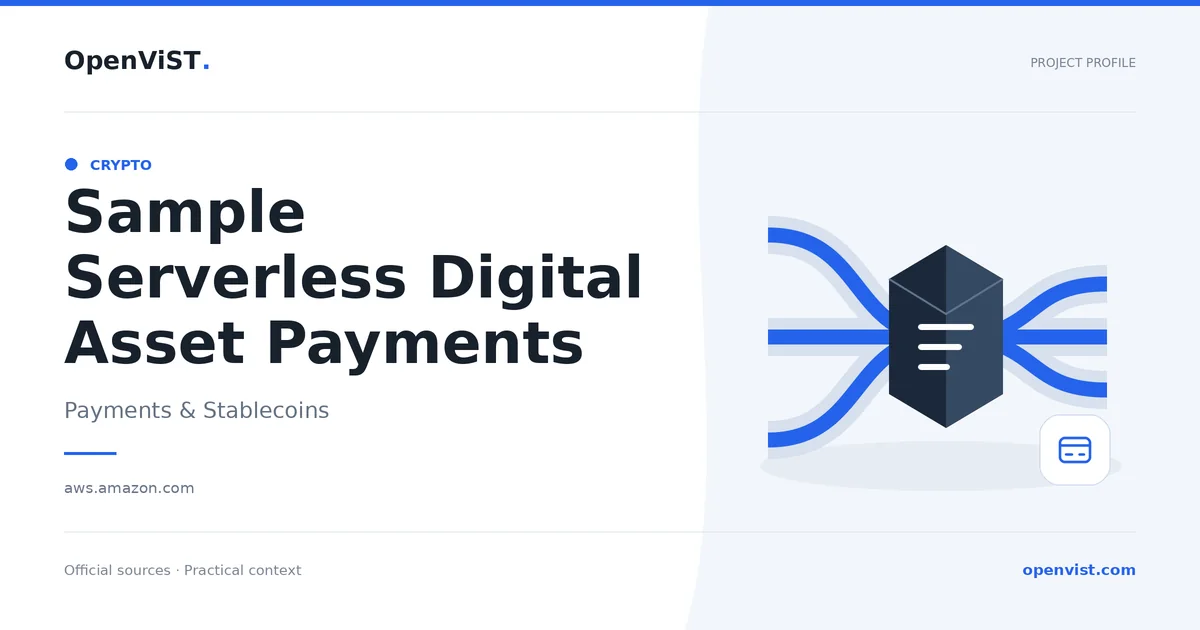 Sample Serverless Digital Asset Payments — OpenViST project profile in Payments & Stablecoins.