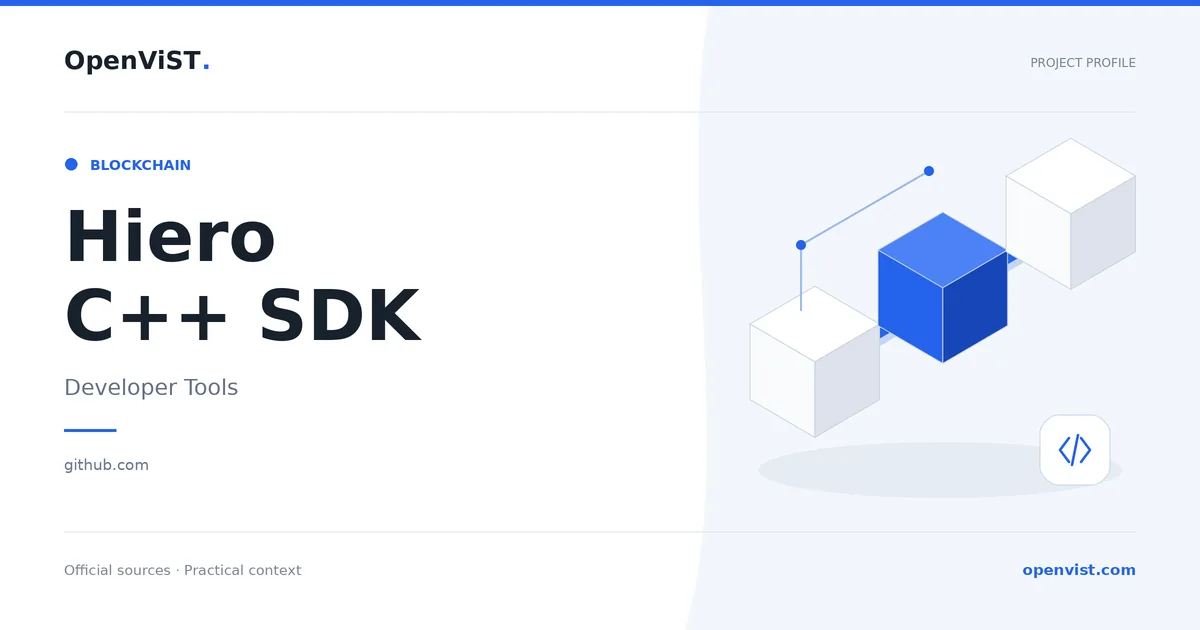 Hiero C++ SDK — OpenViST project profile in Developer Tools.
