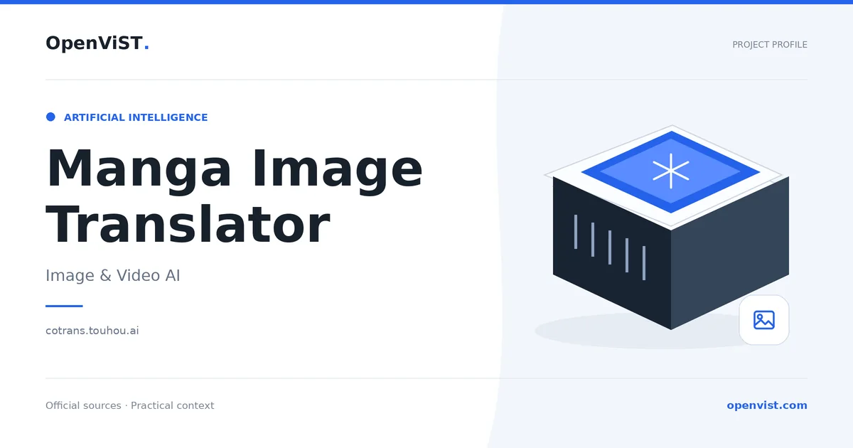 Manga Image Translator — OpenViST project profile in Image & Video AI.