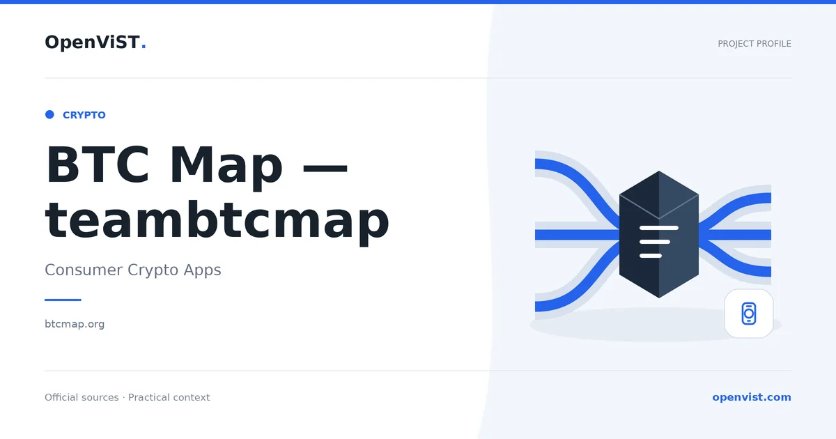 BTC Map — teambtcmap — OpenViST project profile in Consumer Crypto Apps.