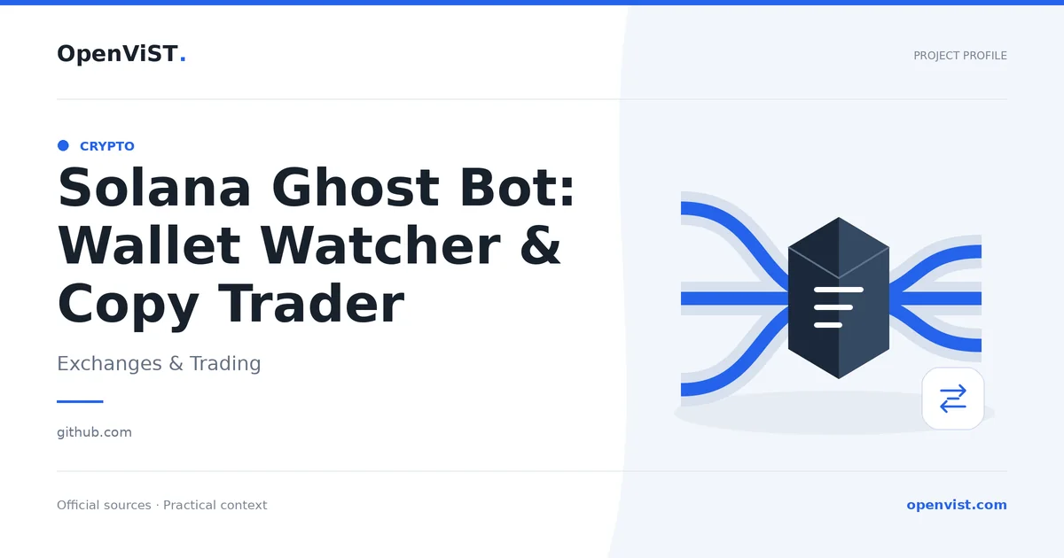 Solana Ghost Bot: Wallet Watcher & Copy Trader — OpenViST project profile in Exchanges & Trading.