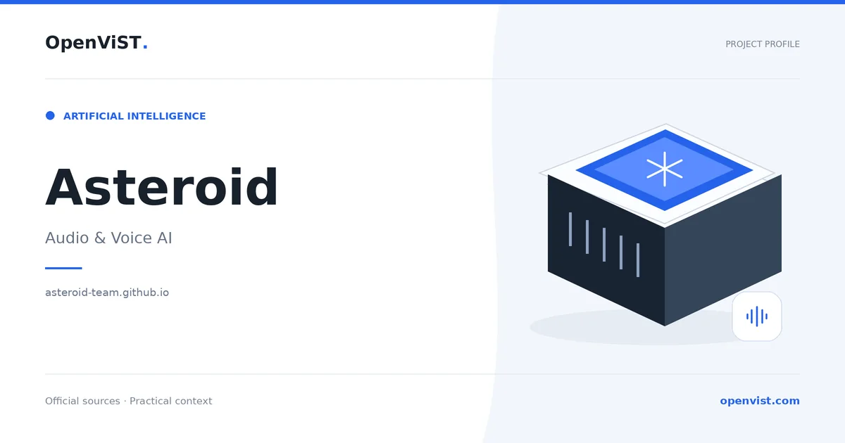 Asteroid — OpenViST project profile in Audio & Voice AI.