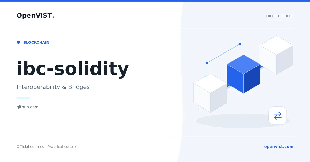 ibc-solidity — OpenViST project profile in Interoperability & Bridges.