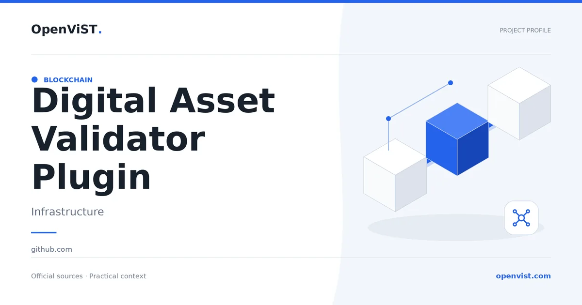 Digital Asset Validator Plugin — OpenViST project profile in Infrastructure.
