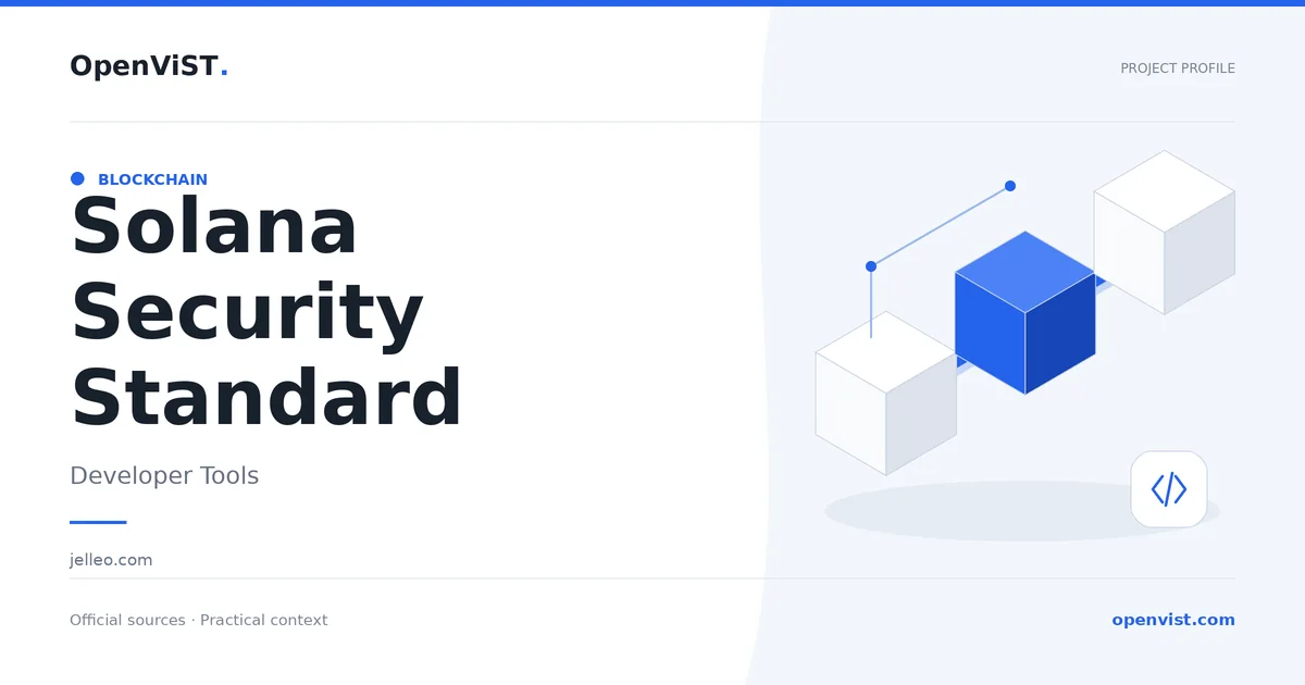 Solana Security Standard — OpenViST project profile in Developer Tools.