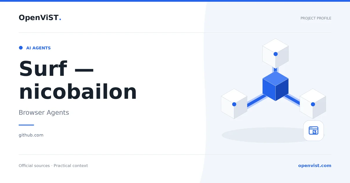 Surf — nicobailon — OpenViST project profile in Browser Agents.