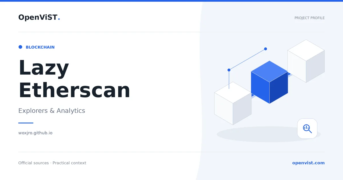Lazy Etherscan — OpenViST project profile in Explorers & Analytics.