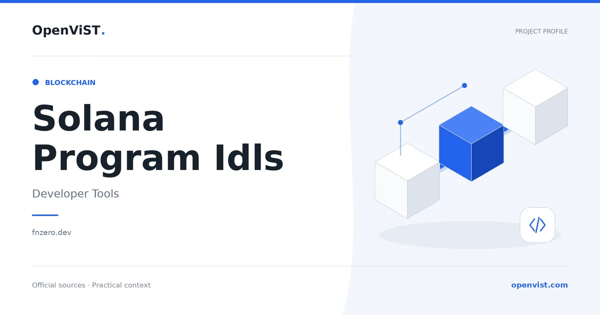 Solana Program Idls — OpenViST project profile in Developer Tools.