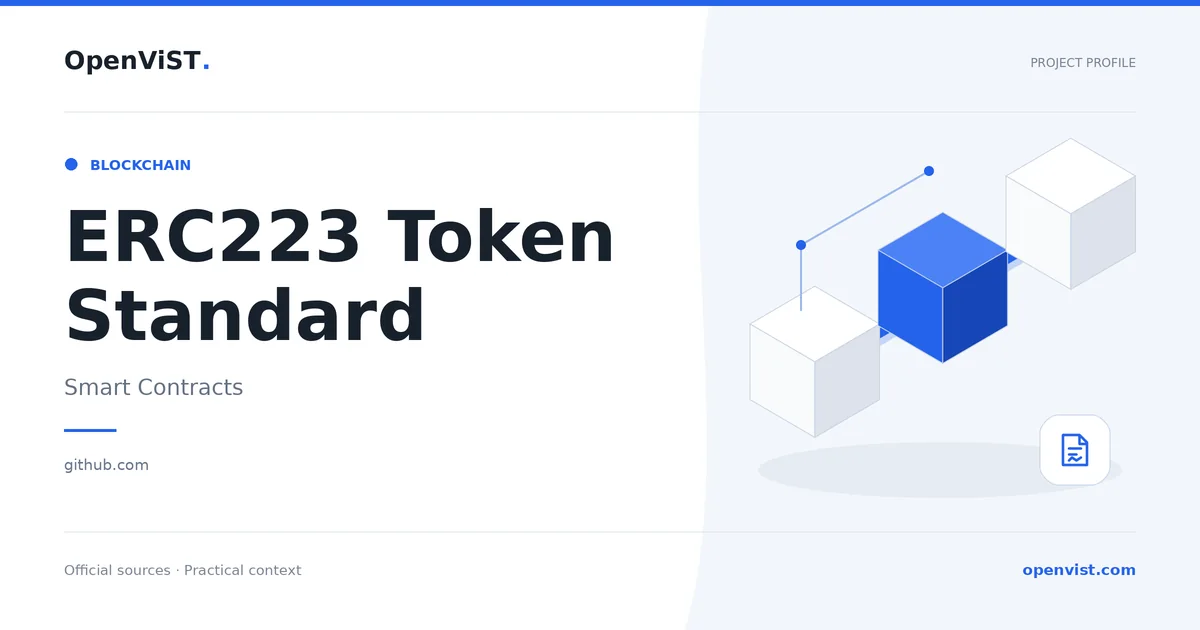 ERC223 Token Standard — OpenViST project profile in Smart Contracts.