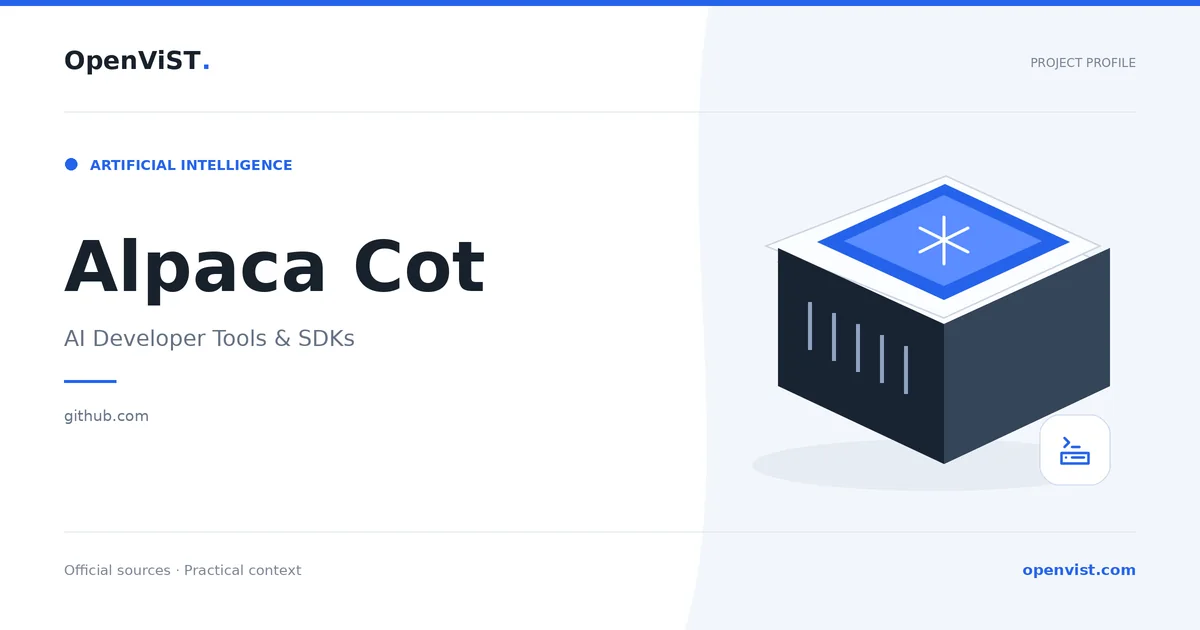 Alpaca Cot — OpenViST project profile in AI Developer Tools & SDKs.