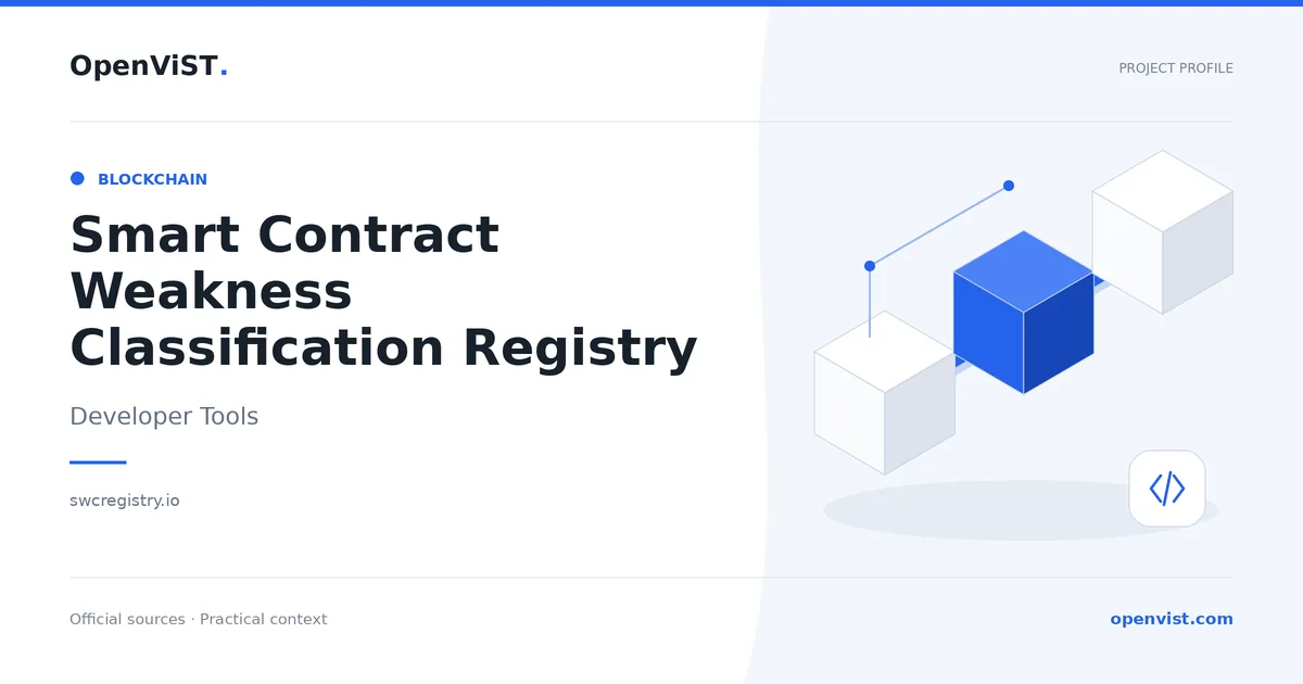 Smart Contract Weakness Classification Registry — OpenViST project profile in Developer Tools.