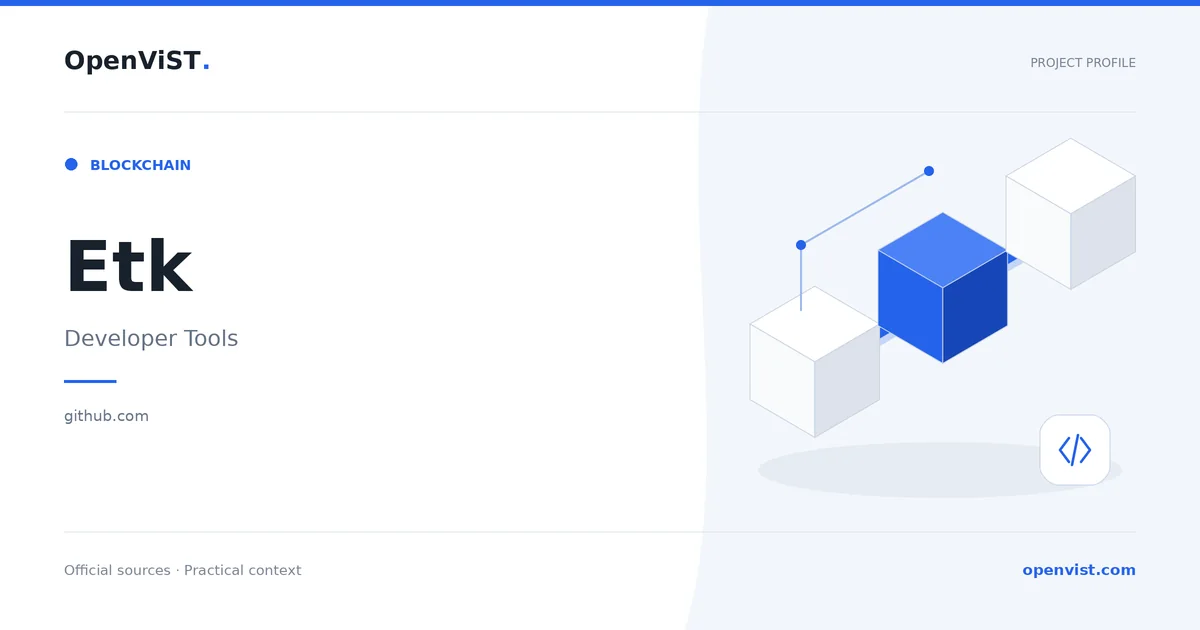 Etk — OpenViST project profile in Developer Tools.