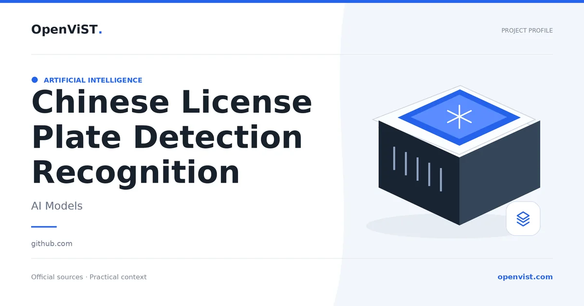 Chinese License Plate Detection Recognition — OpenViST project profile in AI Models.