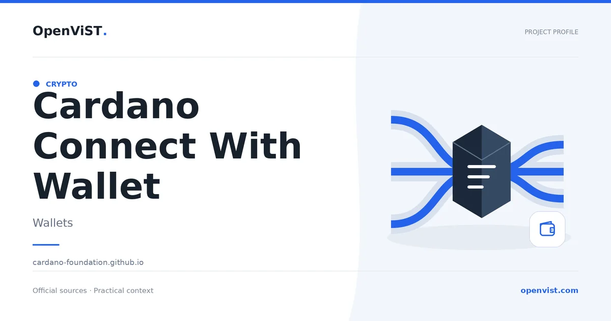 Cardano Connect With Wallet — OpenViST project profile in Wallets.