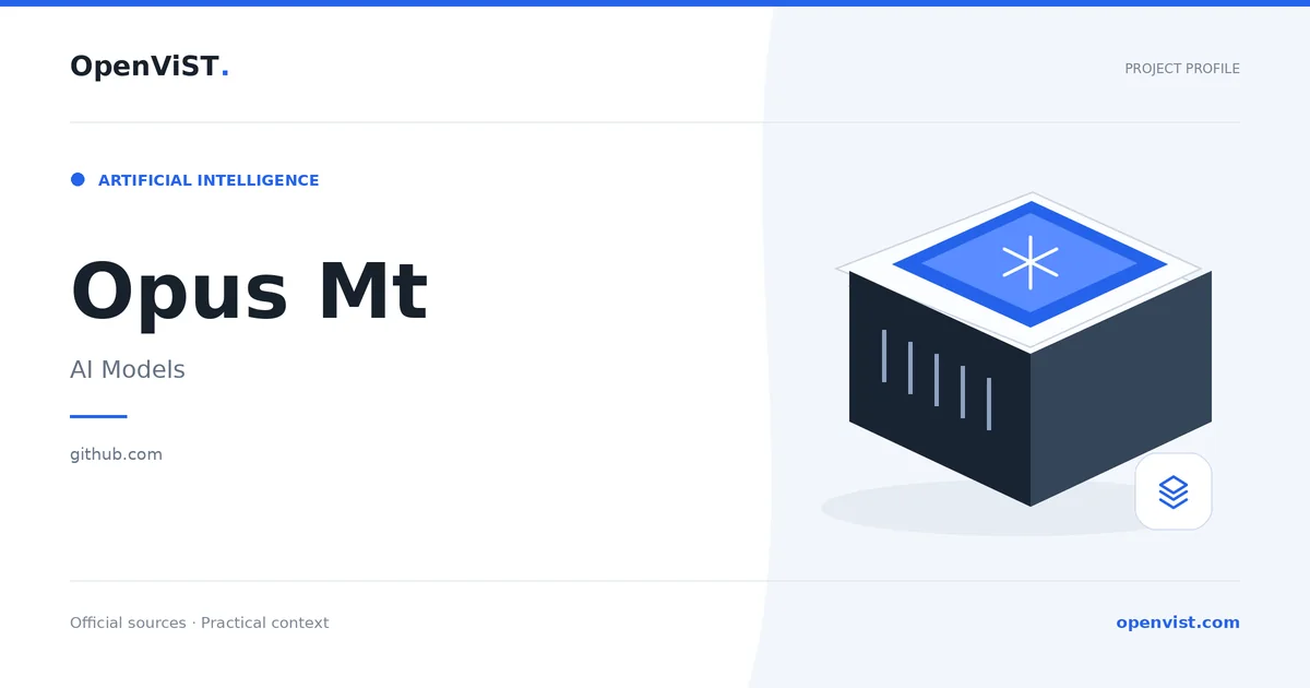 Opus Mt — OpenViST project profile in AI Models.