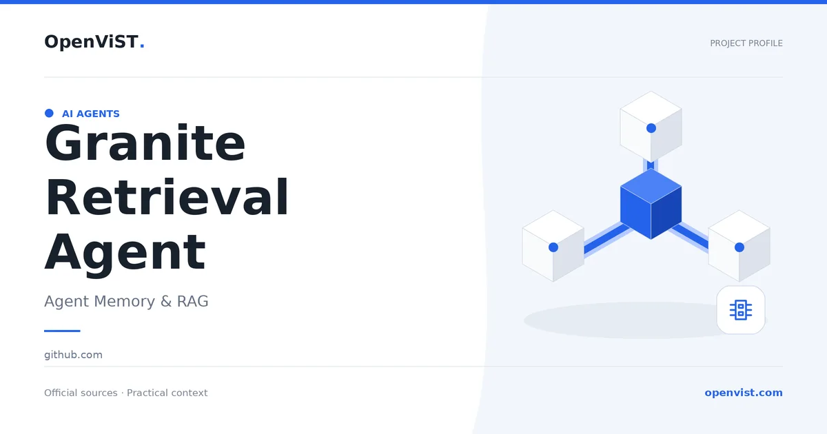 Granite Retrieval Agent — OpenViST project profile in Agent Memory & RAG.