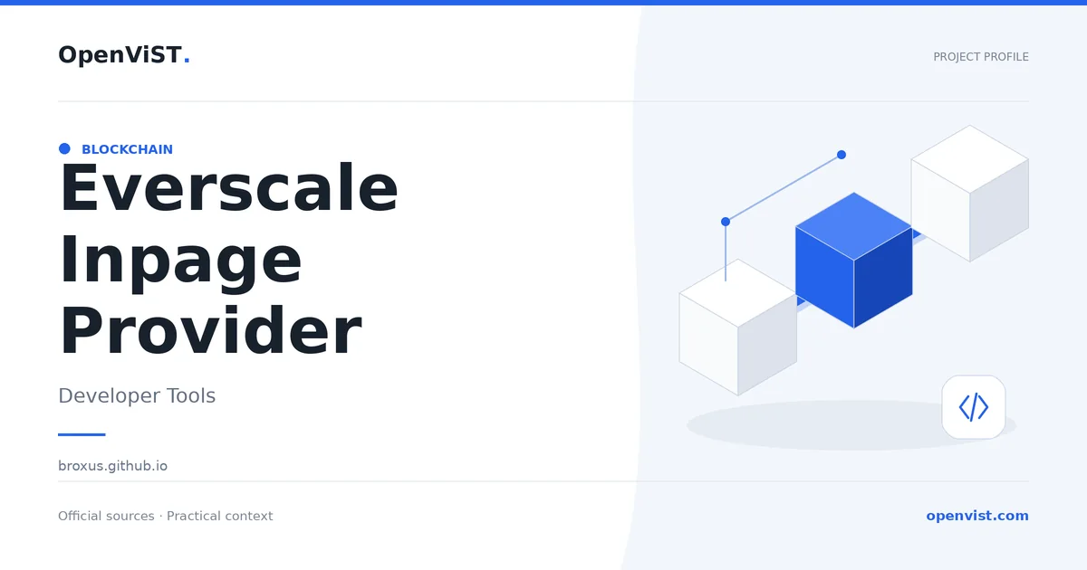 Everscale Inpage Provider — OpenViST project profile in Developer Tools.