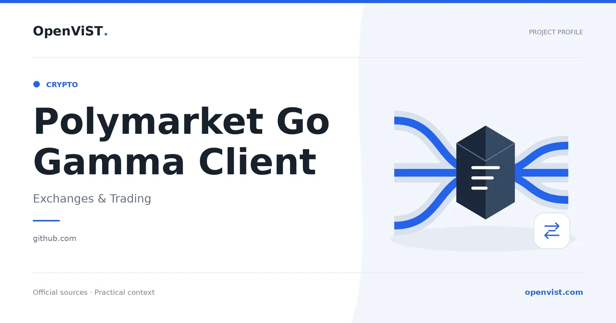 Polymarket Go Gamma Client — OpenViST project profile in Exchanges & Trading.