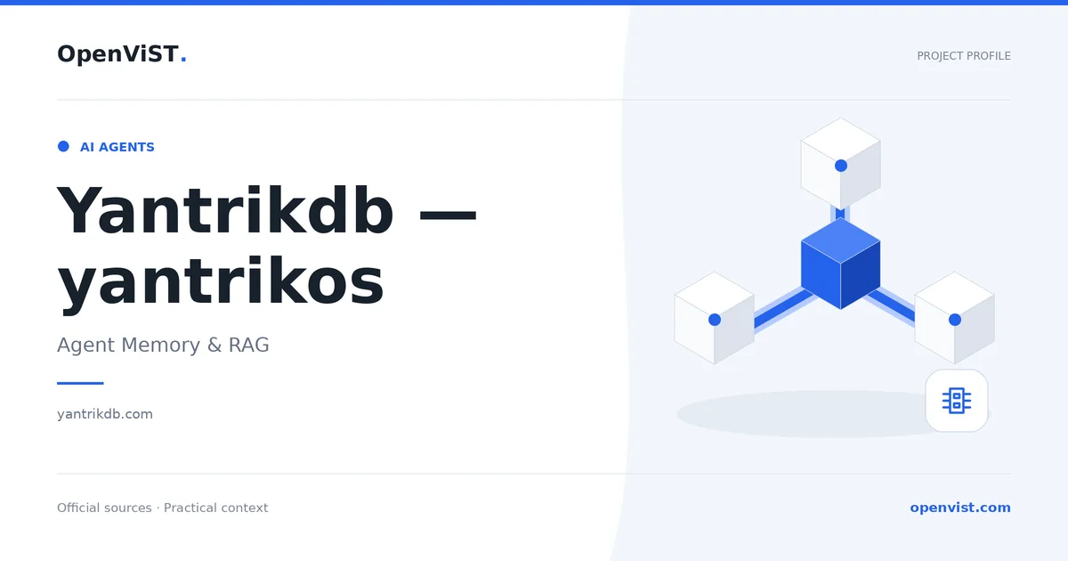 Yantrikdb — yantrikos — OpenViST project profile in Agent Memory & RAG.
