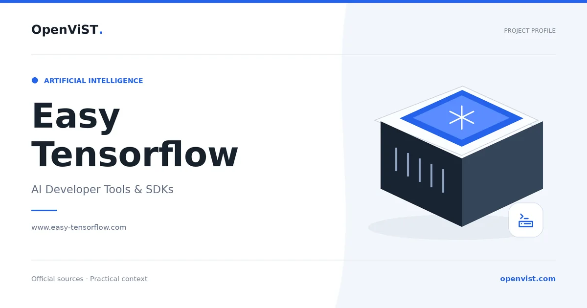Easy Tensorflow — OpenViST project profile in AI Developer Tools & SDKs.