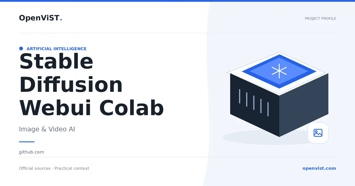 Stable Diffusion Webui Colab — OpenViST project profile in Image & Video AI.
