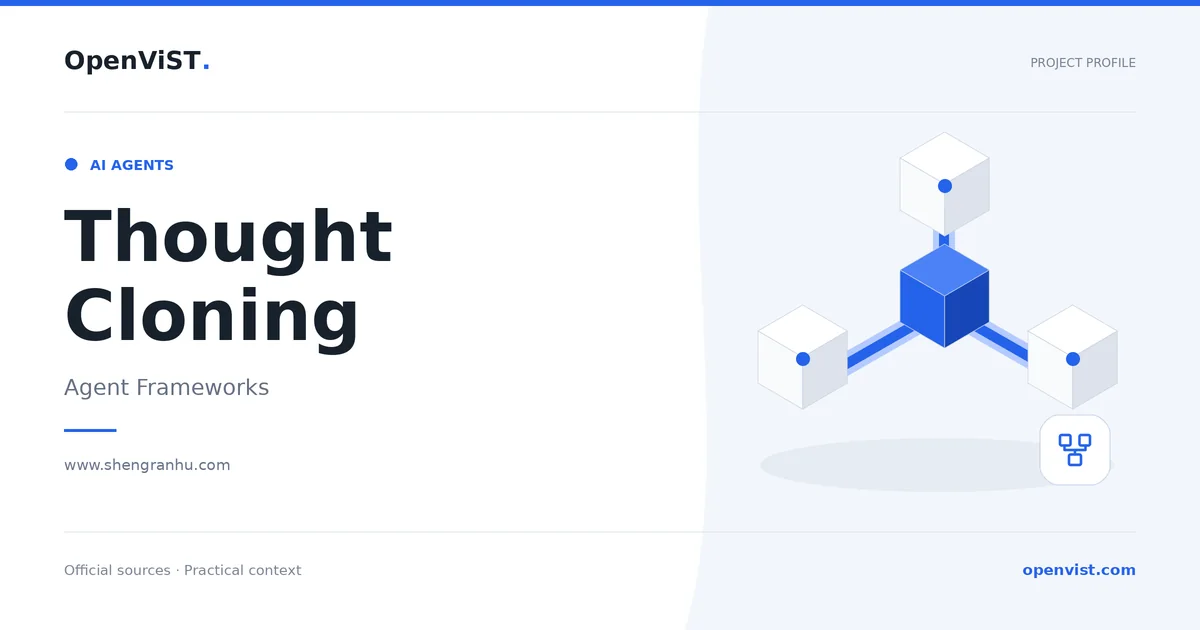 Thought Cloning — OpenViST project profile in Agent Frameworks.