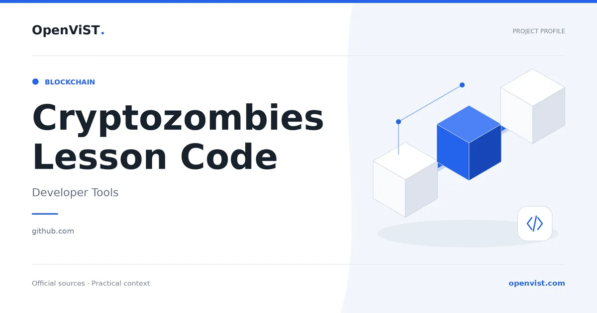 Cryptozombies Lesson Code — OpenViST project profile in Developer Tools.
